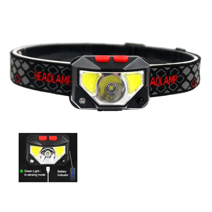 High power Headlamp Flashlight USB Rechargeable Headlight  8 Modes Work Light  Waterproof Head Lights Motion Sensor headlamp