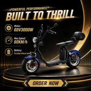 Scooter con Certificación EEC L1e para Viajes Urbanos |   Motor de 60v 3000w, 60km/h de Alta Velocidad, con Batería de Litio E-volt 2.0 de Alta Potencia - Product Image 1