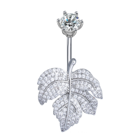 Anneaux de nombril en acier inoxydable 1g avec zircon, motifs papillon, cœur et feuille, pour mariage