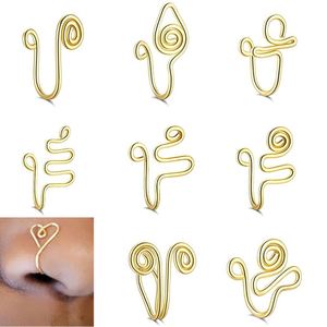Anello al naso <span class=keywords><strong>Non</strong></span> penetrante a spirale a 2022 fili per donna uomo polsini al naso in acciaio inossidabile con Piercing al naso falso - Product Image 1