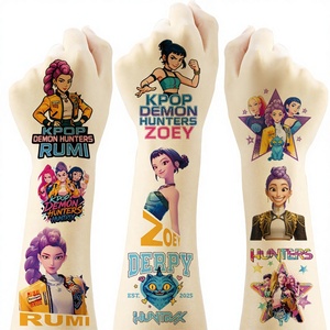 Autocollants de <span class=keywords><strong>tatouage</strong></span> K-POP 5x5cm, motif groupe de filles Tueuses de démons, 20 pièces, décalcomanies de dessins animés, transfert à l'eau, adhésifs jetables - Product Image 1
