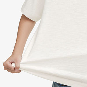 T-shirt surdimensionné confort au quotidien en coton flammé respirant, col rond en pur coton - Product Image 4