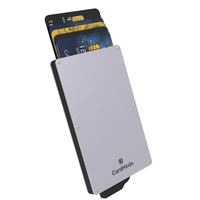 Portefeuille porte-cartes de crédit CardHoda ultra-fin en aluminium avec blocage RFID, épaisseur 9 mm, sans fermeture, tendance, pour les voyages et le travail