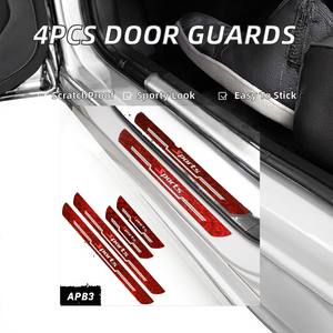 4 autocollants anti-rayures pour seuil de porte de voiture en PET auto-adhésif, protection de seuil de porte de véhicule, bandes décoratives de style luxueux - Product Image 2