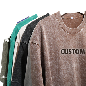 เสื้อยืดคอกลมแขนสั้นทรงโอเวอร์ไซส์สำหรับผู้ชาย ผ้าคอตตอนหนา 100% สกรีนโลโก้ได้ แฟชั่นลำลอง สตรีทแวร์ - Product Image 1
