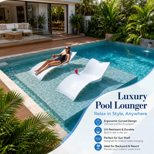 Chaise longue de piscine en fibre de verre durable avec coussin pour piscine peu profonde, terrasse et patio extérieur - Product Image 6