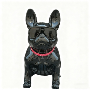 Sculptures de bouledogues <span class=keywords><strong>français</strong></span> en résine de haute qualité personnalisées, figurines d'animaux artistiques pour la décoration de Noël à la maison - Product Image 1