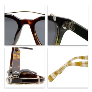 Trendy And Cool Clip On Sunglasses Unisex Round Frame Polarized Anti-UV Sunglasses