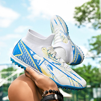 Chaussures de football TF en promotion, design respirant, semelle absorbant les chocs, crampons pour gazon artificiel, vente en gros, personnalisables pour hommes