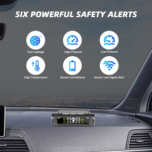 Năng lượng mặt trời Powered TPMS kỹ thuật số Xe áp suất lốp báo động hệ thống màn hình tự động an ninh Lốp Áp suất & nhiệt độ cảnh báo lốp Đồng hồ đo - Product Image 4