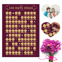 Affiche à gratter 100 rendez-vous en promotion – Cadeau de mariage pour couples, jeu de liste de souhaits pour couple, fabriqué en papier offset de haute qualité