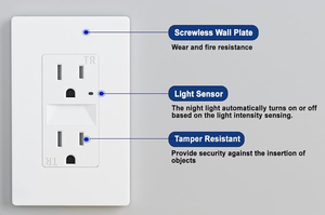<span class=keywords><strong>Prise</strong></span> murale industrielle 15A IP44 avec <span class=keywords><strong>veilleuse</strong></span> LED nuit TR <span class=keywords><strong>prise</strong></span> électrique 125V ETL répertoriée - Product Image 6