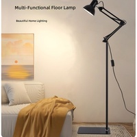 Lampe de sol pliable à bras long en métal, lampe de bureau LED à spectre complet pour la protection des yeux, pour salon, chambre et bureau