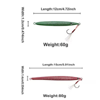 Leurre de pêche en métal 60g/80g, simulation de poisson, pour la pêche en bateau, leurre dur pour marlin, lac, rivière, eau salée, en mer, ruisseau, effet poisson réaliste