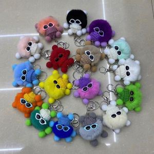 Porte-clés mignon en peluche porte-clés doux avec pompon porte-clés sac à dos pendentif décor <span class=keywords><strong>Kawaii</strong></span> boule <span class=keywords><strong>de</strong></span> fourrure poupée en peluche porte-clés - Product Image 3