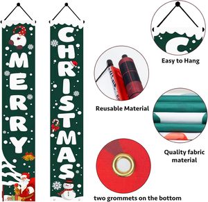 Ensemble de décorations de Noël et bannière de porte suspendue, 71x12 pouces, en polyester, pour porche avant, cour, <span class=keywords><strong>garage</strong></span> - Product Image 2