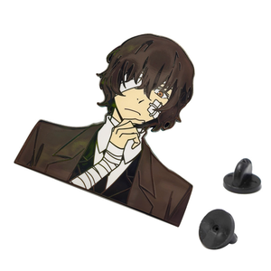 2 Nuevos Diseños de Alta Calidad, Pin Metálico de Anime BSD <span class=keywords><strong>Dazai</strong></span> & Chuya, Decoración para Mochila - Product Image 5