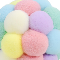 Jouet interactif pour chat en peluche, balle multicolore ronde, jouet à mâcher doux pour chats d'intérieur