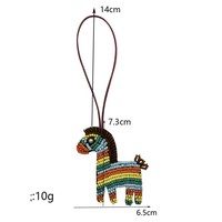 Porte-clés Sac Design Extravagant Cheval de Dessin Animé Bijoux Tendance Coréens Couleurs Claires Pendentifs Ornements Scolaires