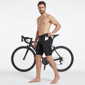 Shorts de compression noirs pour hommes avec poche pour téléphone, séchage rapide, vêtements de sport, coupe classique, respirant, Spandex/Polyester, séchage rapide - Product Image 3