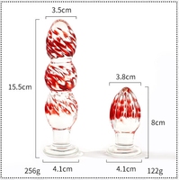 Plug anal en verre borosilicate de qualité supérieure, sans danger pour le corps, rouge, à texture spirale, design lisse et côtelé, 100% étanche, jouet sexuel