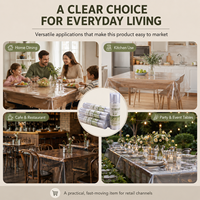 Nappe en PVC transparent YJ, protection de table pour restaurants haut de gamme, salles de banquet, vente en gros et approvisionnement en vrac