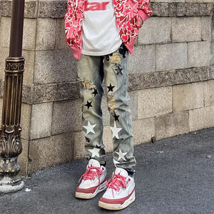 Jeans Homme Imprimé <span class=keywords><strong>Étoiles</strong></span> Street Style Mode, Vente en Gros, Année <span class=keywords><strong>2023</strong></span>, Très Vendu – Pantalons Homme Vintage Hip-Hop Punk - Product Image 6