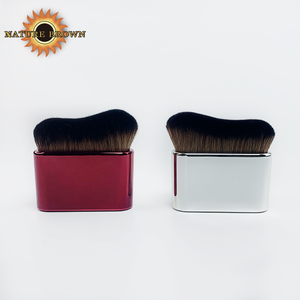 <span class=keywords><strong>Pinceau</strong></span> <span class=keywords><strong>Kabuki</strong></span> plat multifonctionnel écologique personnalisé pour le corps et le visage, manche en plastique, pour fond de teint et blush - Product Image 1