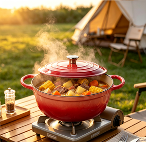Pentola Olandese Classica in Ghisa Smaltata da 4,32L con Doppio Manico, Antiaderente, Durevole, Coperchio Smaltato, Adatta per Forno, Gas e Induzione - Product Image 3