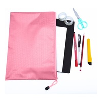 Bolsas de lápices con cremallera de tela Oxford impermeables con logotipo personalizado, bolsas de papelería pequeñas con cremallera para oficina, carpeta de cosméticos de viaje