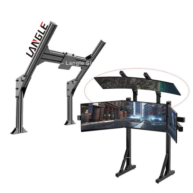 Arm Bracket Four Monitor Stand Custom DIY Adjustable 3 TV Monitor Mount for Sim Rig With Aluminum Profile Racing Simulator
