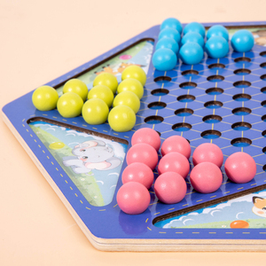 Gỗ 2-in-1 rô thiết lập thời trang Trò chơi dành cho người lớn trẻ em <span class=keywords><strong>Checkers</strong></span> thiết lập cờ gỗ Câu Đố cờ vua đồ chơi hội đồng quản trị trò chơi - Product Image 3