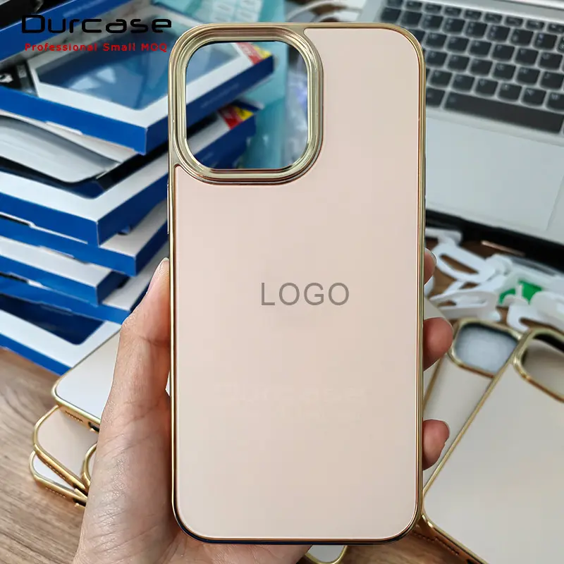 New Stylish Metal Matte Glass Back Cover For iPhone14 Pro Max 14 Pro 15 13 Hard Acrylic Safing Phone Case With Logo