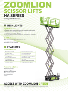 Zoomlion <span class=keywords><strong>HA</strong></span>-serie elektrische schaarhoogwerker 6-16m 230-450kg 1370-2220mm wielbasis metalen chassis voor gebruik in de bouw en infrastructuur - Product Image 4