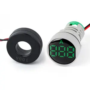 AC20-500V 22 mm Digital Voltmeter for Industrial Equipment Mount Panels Distribution Boxes Round LED Voltage Meter Indicator