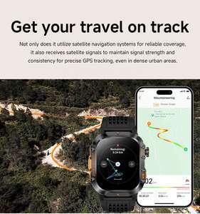 HT36 GPS Smart Watch LED Flashlight 2.01 Inch Square Silicone Relojes Inteligentes for Sport Outdoor BT Call Heart Rate Blood - Product Image 3