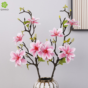 Simulated Magnolia Flower <b>Artificial</b> Flower High Simulation Plastic Long <b>Stem</b> Home Decoration Living Room Ornament - Product Image 5
