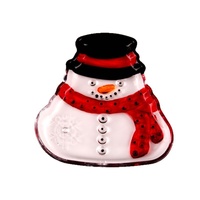 FLVC Minimalistische Kerst Sneeuwpop Kristallen Glazen Fruitcake Schaal Sneeuwpop Kerstkoekjes Snack Traktatie Glazen Schaal