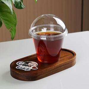 Custom logo Printing Eco-friendly Single Wall clear <b>Cold</b> Drink Coffee Cafe <b>Cup</b> Disposable Plastic PP Pet <b>Cups</b> with Dome Lids - Product Image 1