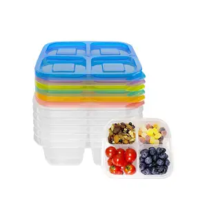 Dispensa da cucina set da 6 pezzi contenitori per alimenti da asporto riutilizzabili a 4 scomparti scatole per Snack Bento per viaggi di lavoro scolastico