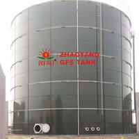 Réservoir de stockage GFS (Glass-Fused-to-Steel) boulonné pour projets d'eau, d'eaux usées et de biogaz