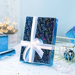 Large quantity customizable lake <b>blue</b> star laser daily packaging <b>paper</b> for gift wrapping - Product Image 2
