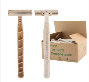 <span class=keywords><strong>Rasoio</strong></span> usa e getta a doppia lama naturale <span class=keywords><strong>con</strong></span> manico in paglia di grano, <span class=keywords><strong>rasoio</strong></span> biodegradabile, strumento <span class=keywords><strong>da</strong></span> <span class=keywords><strong>barba</strong></span> per hotel - Product Image 1