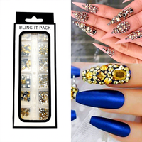 CY Gold Ore Nouveau Design Verre SS6 SS8 SS10 SS12 SS16 Ss20 Vente en gros Noir en vrac Or Strass