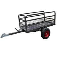 Remorque utilitaire pour VTT, remorque à plateau en acier grillagé, chariot à benne basculante