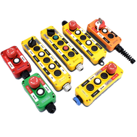 Station de commande suspendue étanche IP65 jaune à 6 boutons avec arrêt d'urgence, certifiée CQC CE, pour palan hydraulique 8A 5m