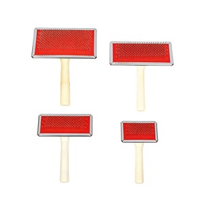 Peigne de toilettage Pawmino pour animaux de compagnie, aiguilles en acier inoxydable, manche en bois, brosse pour l'entretien des poils doux des chiens - Product Image 1