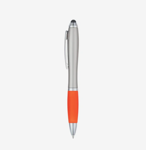 Stylos à bille personnalisés en argent avec satin <span class=keywords><strong>orange</strong></span>, logo promotionnel, cadeau publicitaire <span class=keywords><strong>pour</strong></span> tablette tactile, téléphone, vente en gros, événement - Product Image 4