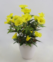 Fleur artificielle de volubilis en pot en plastique, en polyester, faite à la main, écologique, pour la maison, les anniversaires et l'aménagement paysager