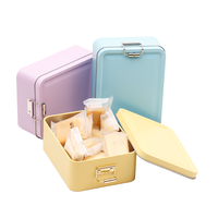 Boîte en fer blanc rectangulaire avec loquet 145 x 110 x 55 mm pour emballage de gâteau d'ananas, qualité alimentaire, écologique, impression offset CMYK